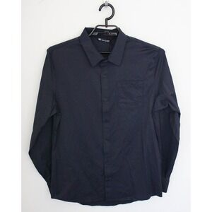 Travis Mathew Shirt Mens Large Black Pinstripe Button Up Performance Long Sleeve